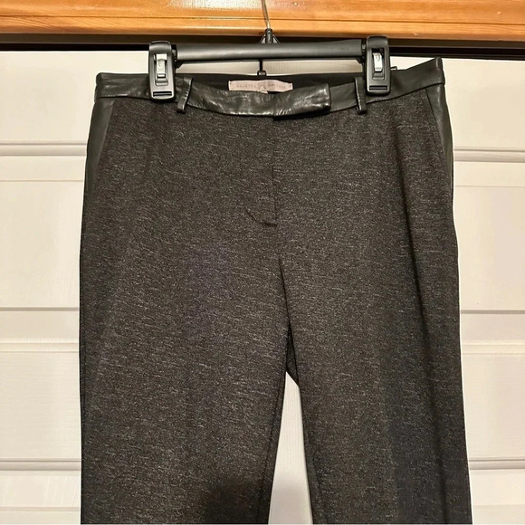 Halston Heritage Lambs Leather-Trim Pants - Picture 2 of 7